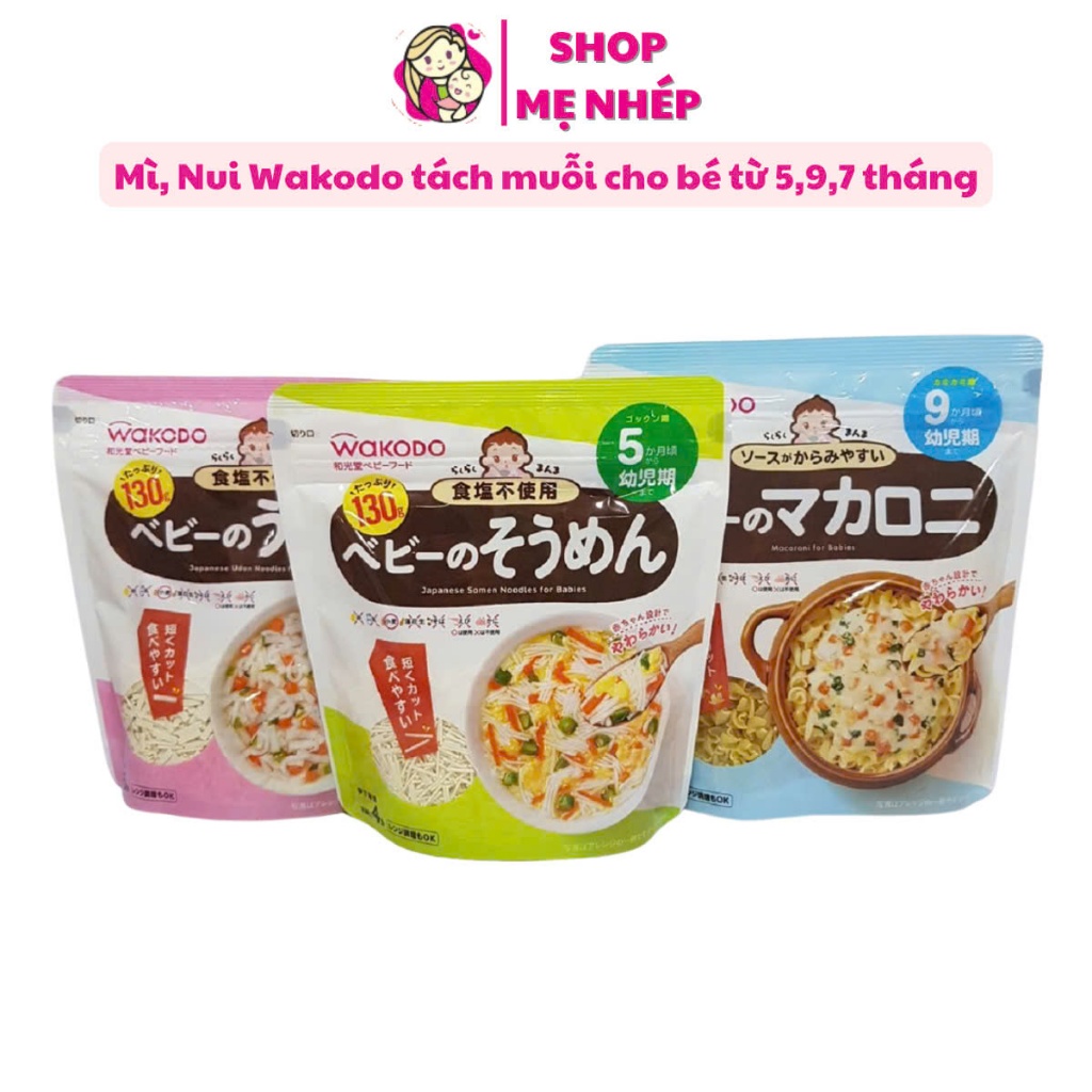 Mỳ Somen,Udon,Nui Wakodo tách muối cho bé ăn dặm từ 5 tháng Gói 130g